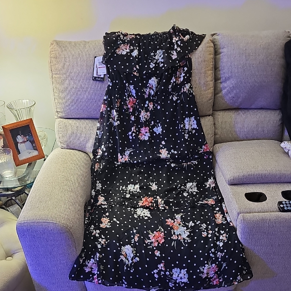 Floral Black Maxi Dress